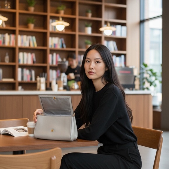 Kate Spade Light Gray Shoulder Bag with Chain Strap - Picture 4 of 8